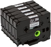 Brother HGE-131V5 zwart op transparante labeltape 12mm High Grade-2