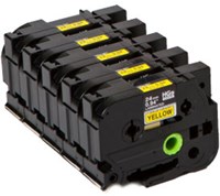 Brother HGE-651V5 zwart op gele labeltape 24mm High Grade-2