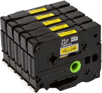 Brother HGE-631V5 zwart op gele tape 12mm High Grade-2