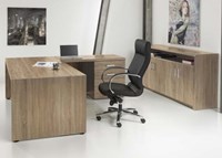 Directie hoekbureau Oakwood XTR + ladeblok 210x210cm