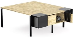 Duo bureau Robin met opbergmeubel James en 4 melamine deuren.