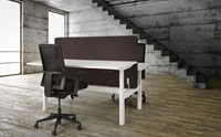 Duo zit sta bureau elektrisch met akoestisch privacy paneel-2