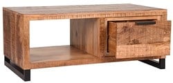 Houten salontafel met opbergruimte 110x60