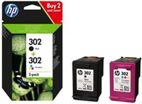 HP 302 multipack zwart + 3 kleuren X4D37AE-2