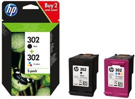 HP 302 multipack zwart + 3 kleuren X4D37AE-2