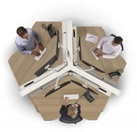 Elektrisch verstelbaar bureau eiland 3 personen Markant Matrix Pro Wing-2