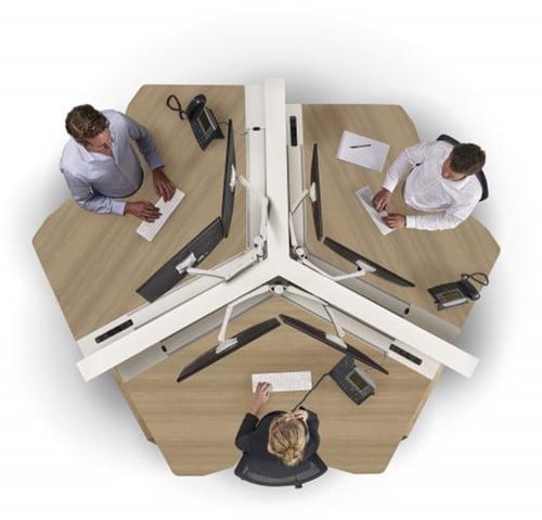 Elektrisch verstelbaar bureau eiland 3 personen Markant Matrix Pro Wing-2