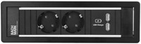 Inbouw bureau stopcontact met USB Bachmann Power Frame 2 x230V + 2x USB charge
