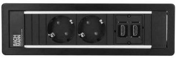 Inbouw stekkerdoos bureau Bachmann Power Frame 2 x230V + 2x HDMI