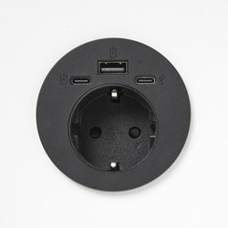 Inbouw stopcontact rond Ø6 cm + USB