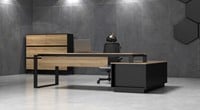 Hoekbureau industrieel ProLine Quad4 met opbergruimte-2