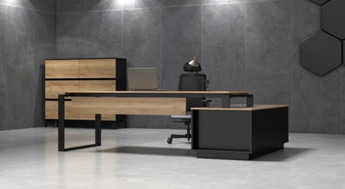Hoekbureau industrieel ProLine Quad4 met opbergruimte-2