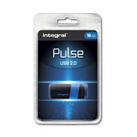 Integral Pulse USB stick 16GB USB 2.0 zwart/blauw-2