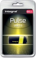 Integral Pulse USB stick 64GB USB 2.0 zwart/geel-3