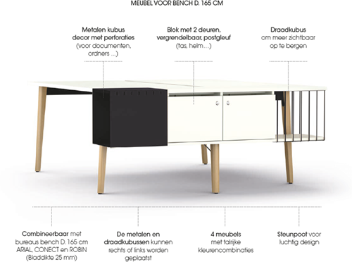 Duo bureau Robin met opbergmeubel James-2