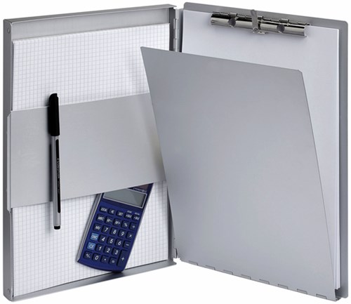 Klembord met opbergvak MAUL Assist aluminium A4