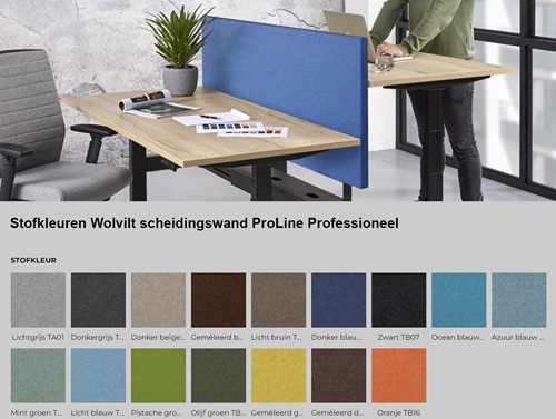 Akoestisch bureauscherm voor duo bureau 70cm hoog ProLine Professional-3