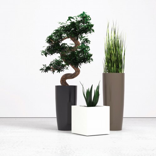 K K & pot (sm) Hall Ronde Plant Pot, 25 x 11 CM, Groen, van frostbeständiger Steengoed Keramisch