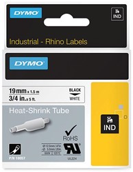 Dymo RHINO Krimpkous 19 mm zwart op wit