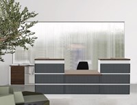 Receptie balie met laag midden Welcome Metal