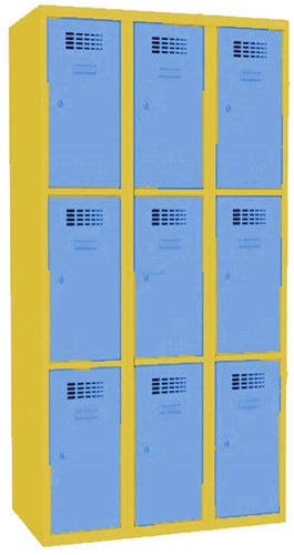 Lockerkast 9 deurs De Raat 180 x 90 x 50cm-3