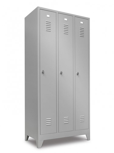 Lockerkast 3 deurs grijs 180 x 89 x 50 cm-3