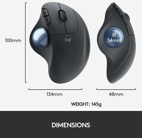 Logitech M575 trackball muis grijs-3