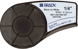 Vinyltape Brady 6,3mm zwart op wit