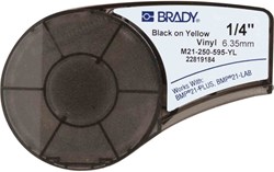 Vinyltape Brady 6,3mm zwart op geel
