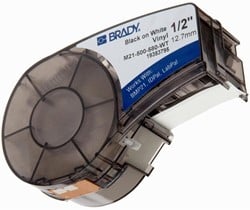 Vinyltape Brady 12,7mm zwart op wit