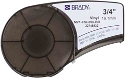 Vinyltape Brady 19mm wit op bruin