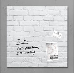 Glasmagneetbord Sigel Artverum 480x480x15mm White Klinker