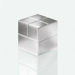 Extra sterke zilveren magneet voor glas-magneetborden van sigel 20x20x20mm