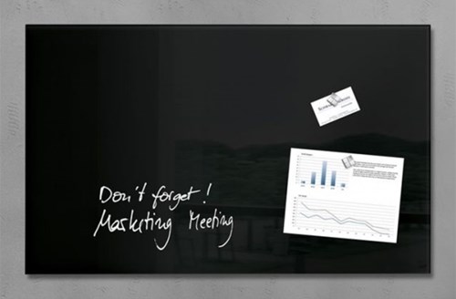 Glazen magneetbord Sigel Artverum 780x480x15mm zwart