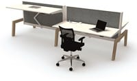 Zit sta bureau 4 werkplekken Markant Max Hybrid
