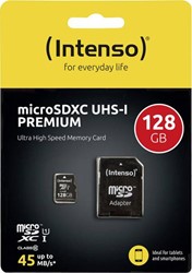 Micro SD kaart Intenso 128GB SDXC UHS-I Premium