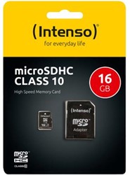 Micro SD kaart Intenso 16GB SDHC class 10