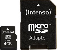 Micro SD kaart Intenso 4GB SDHC class 10-3