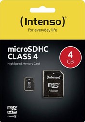 Micro SD kaart Intenso 4GB SDHC class 4