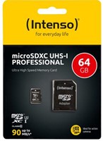 Micro SD kaart Intenso 64GB SDXC UHS-I Professional