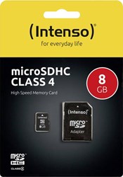 Micro SD kaart Intenso 8GB SDHC class 4