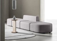 Modulaire elementen bank Lida 2x poef met rug