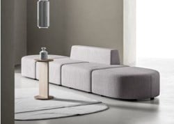 Modulaire elementen bank Lida 2x poef met rug
