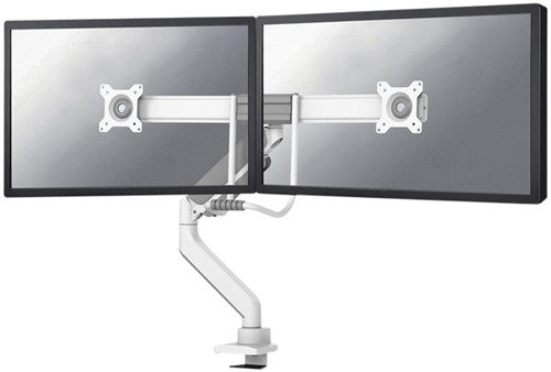 Monitor arm wit Neomounts DS75-450WH2 voor dubbel scherm