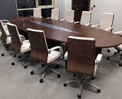 Ovale vergadertafel 10 personen 320 x 156cm Modulo