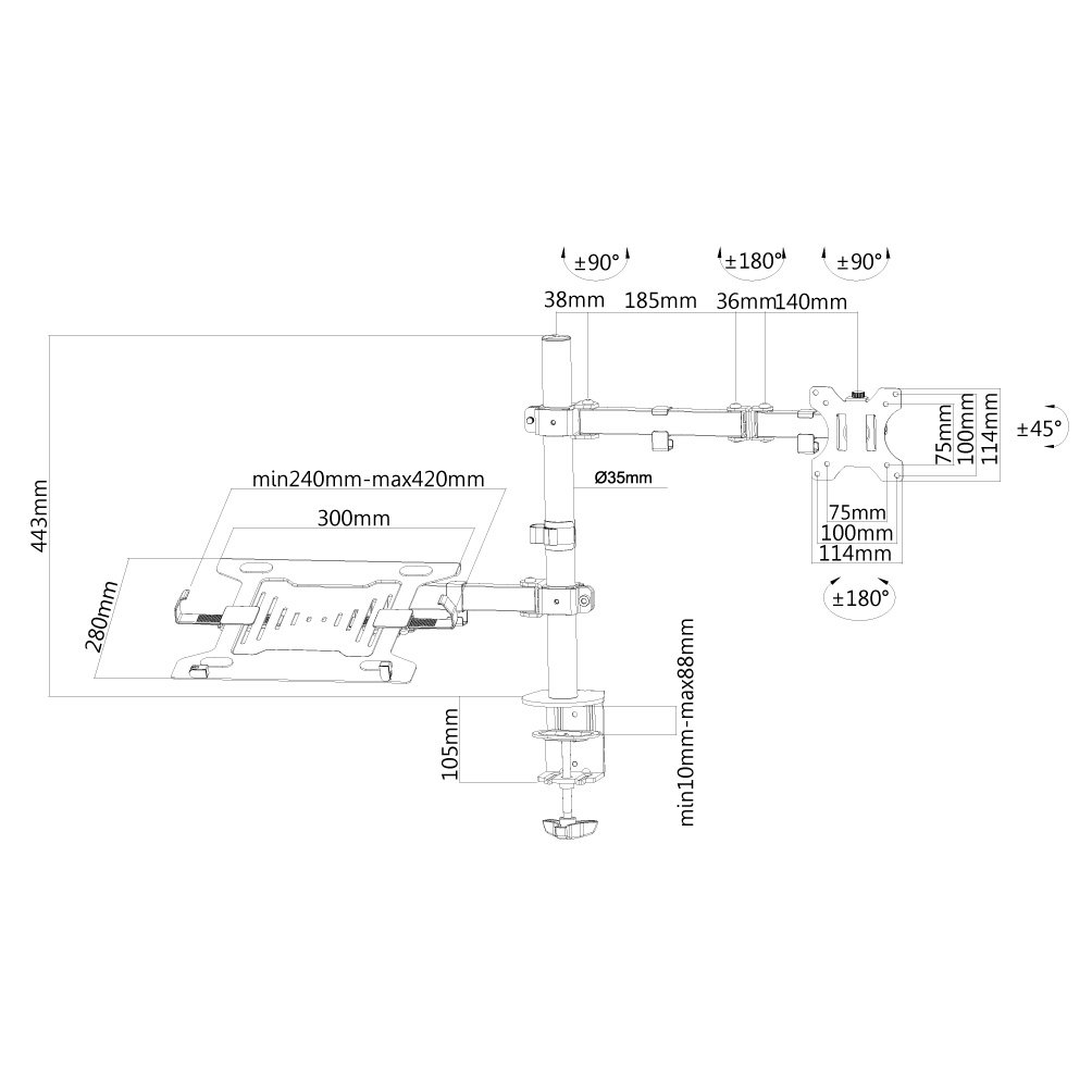Monitor en laptop arm FPMA-D550 NOTEBOOK-3