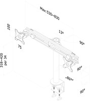 Monitor arm 2 schermen Newstar FPMA-D700DD-3
