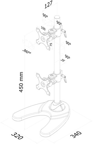 Monitor arm 2 beeldschermen Neomounts FPMA-D700DDV verticaal-3