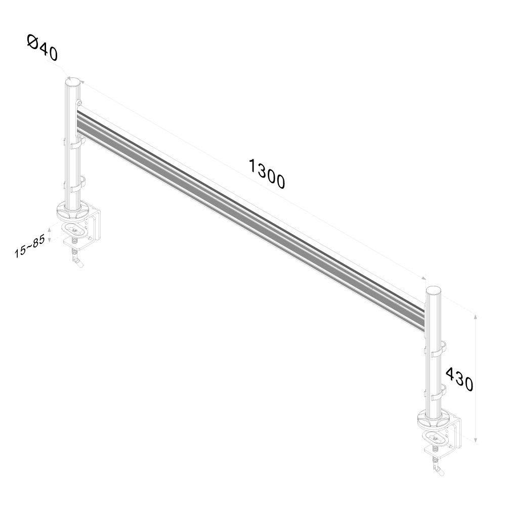 Toolbar voor 3 schermen FPMA-DTB100-3