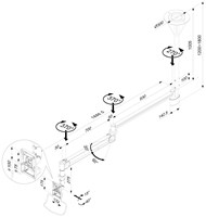 NewStar Medische monitor arm plafondsteun FPMA-HAC100-3